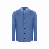 Camisa Sport Azul Classic Fit Cuello Mao Austin Reed CS00923